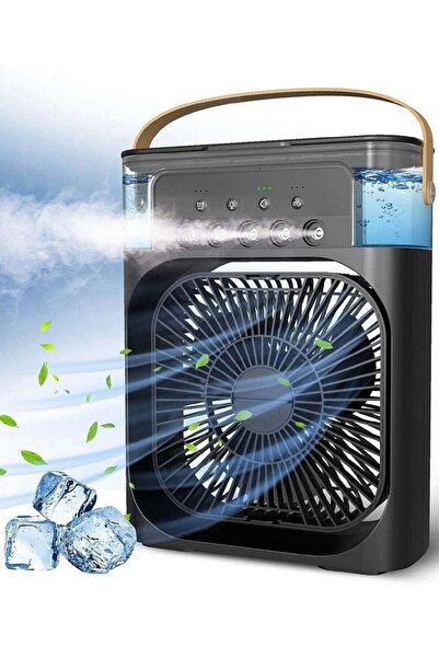 LC مروحة تبريد صغيرة مزودة بـ 5 فوهات رذاذ، و3 سرعات، و7 ألوان، ومعطر جو بإضا...