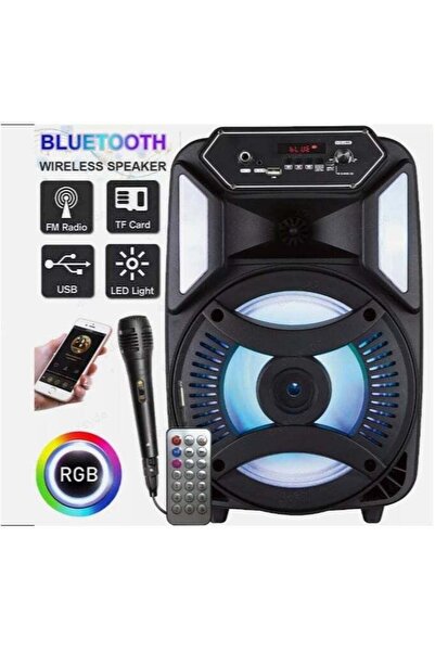 LC مكبر صوت بلوتوث محمول بقوة 10 واط مع ميكروفون وجهاز تحكم عن بعد وإضاءة LED...