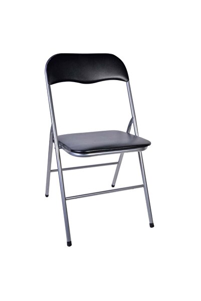 OEM Scaun Pliabil Metalic Negru 47x43.5x80cm