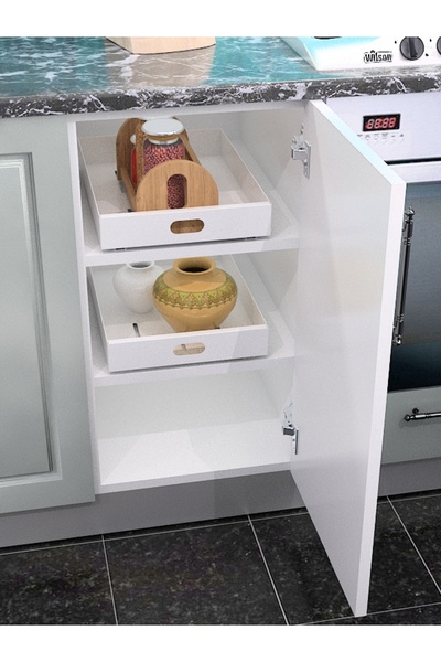 AnkaAtelier EasySlide Çekmece İçi Kayar Düzenleyici 2 Adet Raylı Beyaz