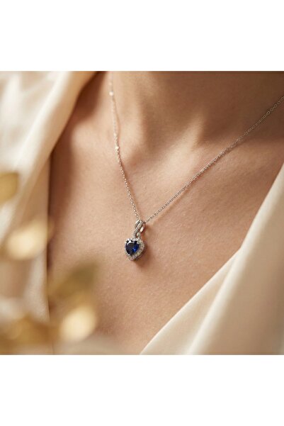 Usho Jewelry Kalp Kolye 925 Ayar Gümüş, Kadın Kolye, Sevgililer Günü Hediyesi