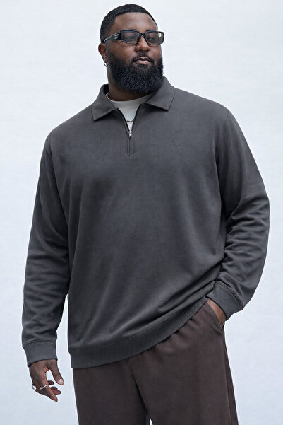 Maccali Чоловічий сезонний светр великого розміру з трикотажу кольору фума