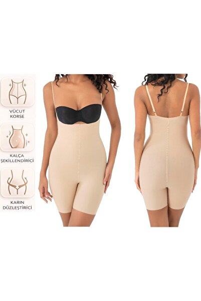 bipamuk Women's Full Length Strap Corset Laser Cut Stitch-Free Full Length Co...