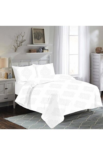 OEM Bed Linen Set Ranforce, Lorena White, 2 Persons, White, 4 Pieces
