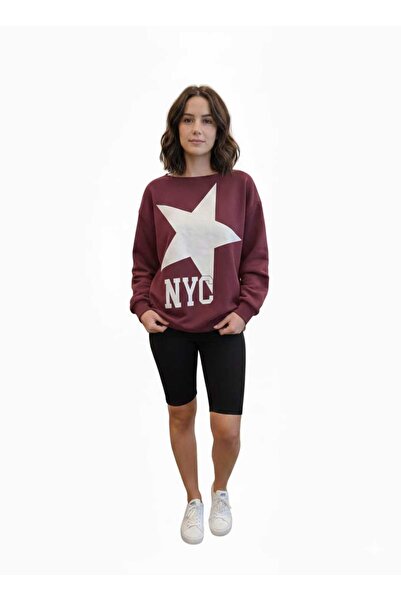 kikiriktekstil Γυναικείο φούτερ με στάμπα oversized και άνετη εφαρμογή