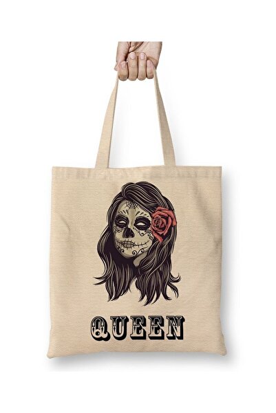 Toyaso Кралска бяла плажна чанта с дълги дръжки за пазаруване