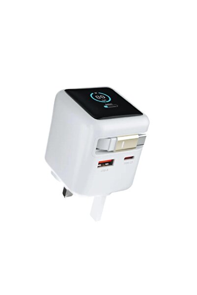 Tradeo 70W Dual-Port GaN Charger with Retractable USB-C Cable & Smart Display
