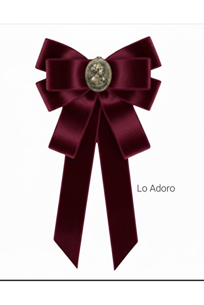 LO ADORO Kadife Yaka Broş Kadın Kravat Papyon Hediyelik Elbise Ceket Yaka iğn...