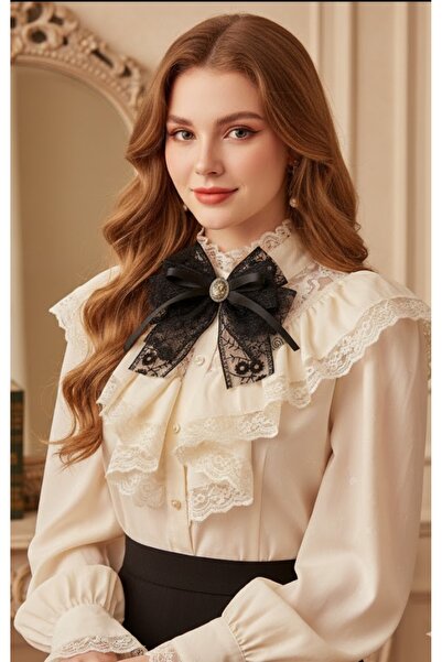 LO ADORO Kadife Yaka Broş Kadın Kravat Papyon Hediyelik Elbise Ceket Yaka iğn...