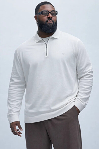 Maccali Чоловічий сезонний великий розмір білий трикотажний світшот