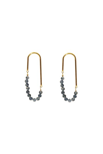 runa 3mm sapphire and 18k gold plated stainless steel earrings