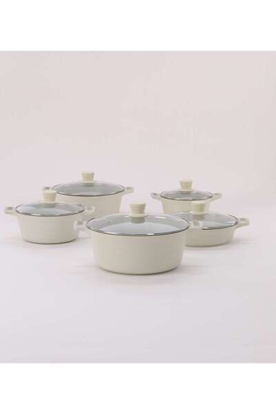 aljahwari 10-piece granite cookware set with glass lid