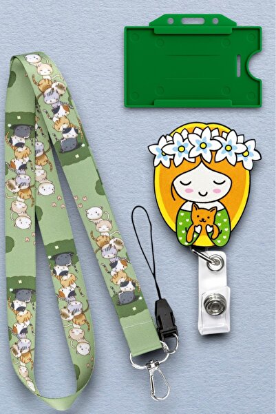 chic crazze مجموعة من 3 قطع من حزام الهاتف بتصميم لطيف على شكل قطط صغيرة، حزا...