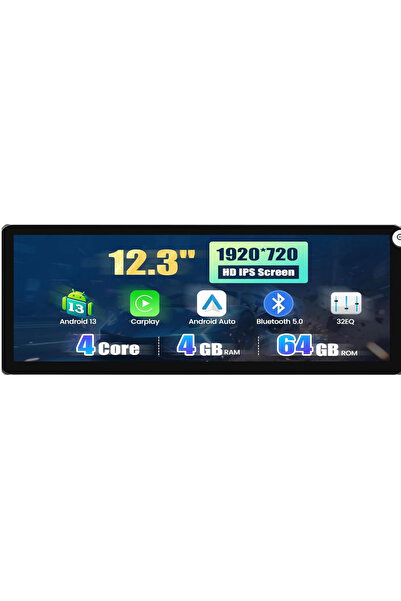 Generic راديو سيارة بشاشة 12.3 بوصة ونظام أندرويد 13، سعة تخزين 4 جيجابايت + ...