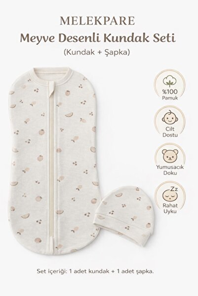 Melekpare %100 Pamuklu Fermuarlı Bebek Kundak Yeni Doğan
