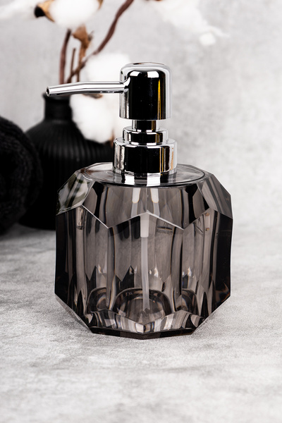 dnshome 1 Adet 300 ml Sıvı Sabunluk Elmas Desenli Modern Akrilik Sabunluk 9 cm x 13.5 cm