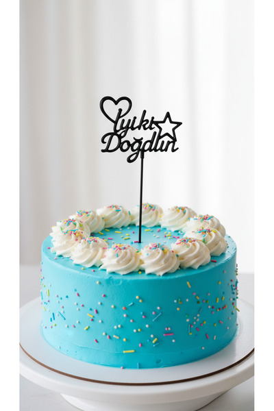 NEWPARİ Pasta Üstü Yazısı İyi ki Doğdun Siyah