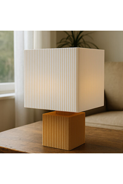 METU SHOP Aydınlatma Ürünü - Dekoratif Masa Lambası Özel Tasarım Abajur Beyaz...