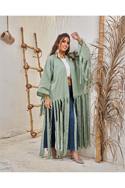 Tibra Mint Fluffy Abaya