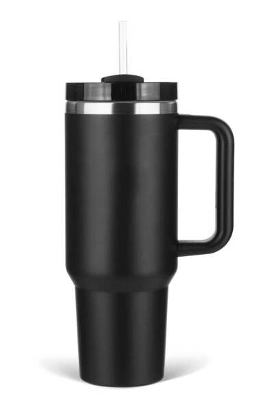 Generic Vacuum Insulated Tumbler Mug with Straw 40oz Black