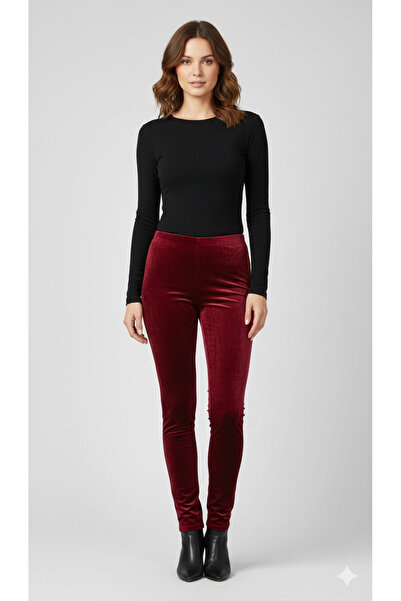 Dorelux Burgundy Women's Fleece-Lined Leggings