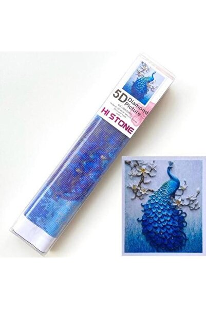 NT Boncuklu Taşlı Pano Mozaik Elmas Goblen Diamond Tablo 40x 50 Cm Tavus Kuşu