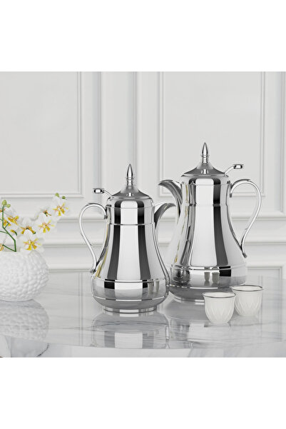 EVA Elegant silver coffee and tea thermos set