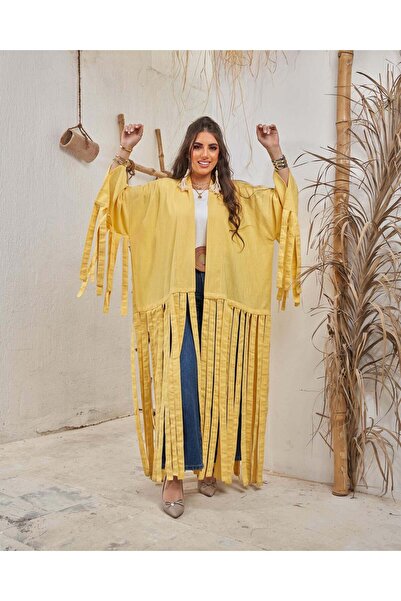 Nodika Yellow Fluffy Abaya