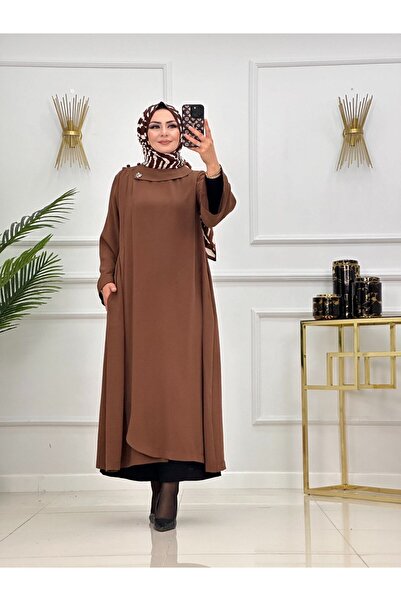 Summer Store Hürrem Yakası Stone Detail Winter Cap Overcoat