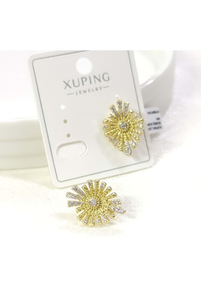 Güler Yüzlü Silver أقراط شمسية من XUPING مقاس 15×20 ملم ذهبية اللون 10×7 ملم