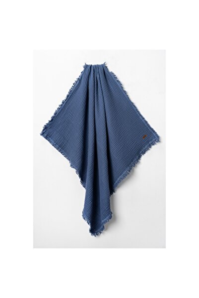 UNISEX 100*100 CM SAÇAKLI MÜSLİN BATTANİYE LACİVERT
