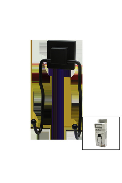 VANCH Black - 2-Piece Metal Hanging Rack Square Strong Adhesive 8X9X19Cm (5264)