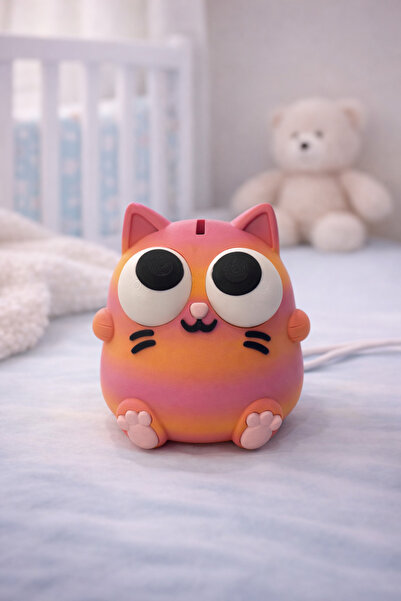 LİYA3D Renk Geçişli Sevimli Kedi Kumbara | Çocuk Odası Dekoru & Para Biriktir...