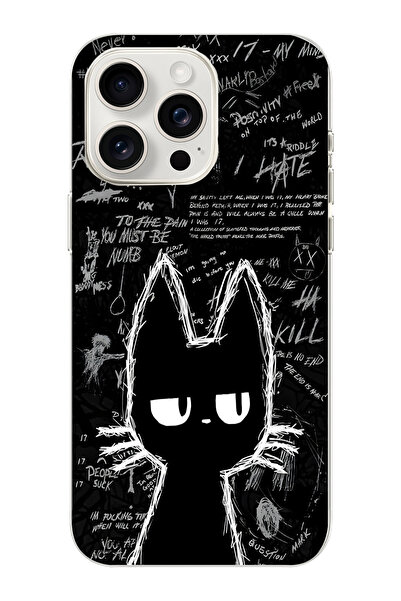 moonset Iphone 15 Pro Max Uyumlu Baskılı Yumuşak Silikon Şeffaf Telefon Kılıfı