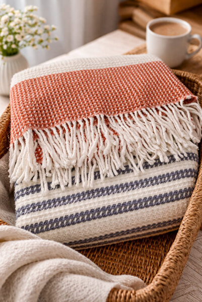 aksu cozy life Gorgeous soft Turkish blanket made of cotton fibers