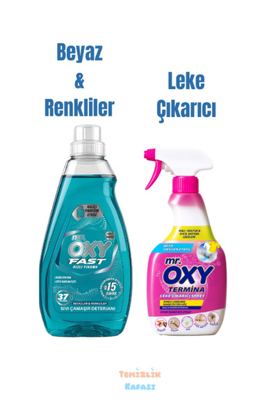 MR.OXY Fast Hızlı Yıkama Sıvı Çamaşır Deterjanı Beyaz ve Renkliler 1480 Ml ve...