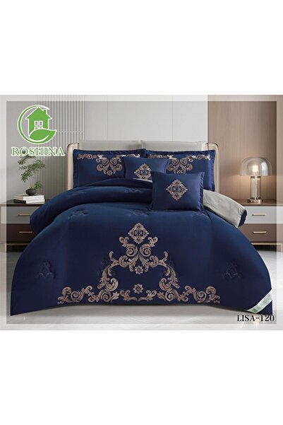 ROSHNA King size summer double bed sheet set, full filling, 8 pieces, comfort...