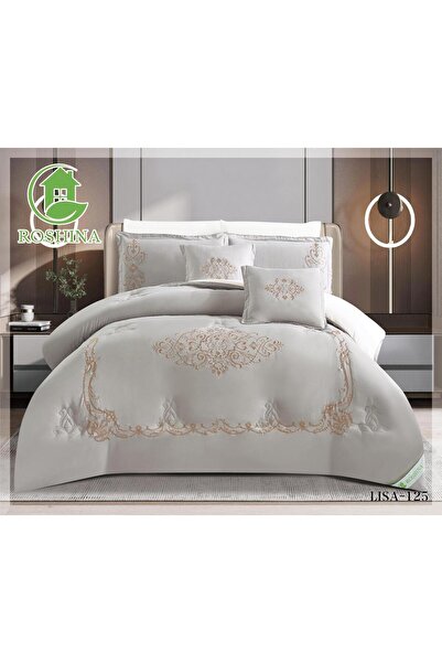 ROSHNA King size summer double bed sheet set, full filling, 8 pieces, comfort...