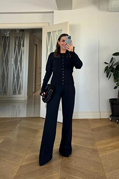 Sorridi Set de 2 piese din tricotaj cu nasturi și talie ajustabilă