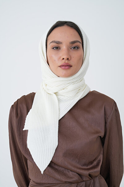 MG OTANTİK Women's Hooded Scarf Soft Textured Knit Shawl