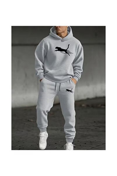 DİVİN Unisix Printed I Oversized Sweatahırt -Eşofman Altı 2Li Takım