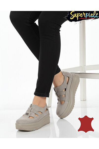 ANGEL BLUE Pantofi casual piele naturală întoarsă,perforați fără șireturi cu ...