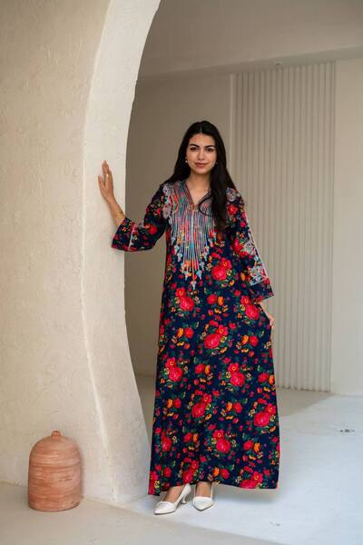 AFandina Embellished jalabiya combining comfort and oriental beauty SM-72