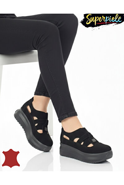 ANGEL BLUE Casual shoes made of natural suede leather, perforated, without la...