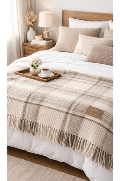 aksu cozy life Gorgeous soft Turkish blanket made of cotton fibers