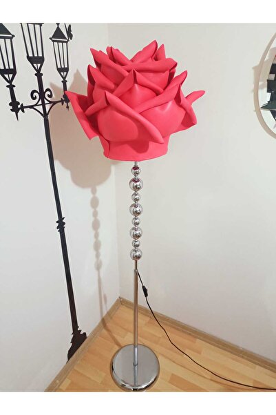 Rose bloome Eva gül tasarım lambader parlak gümüş kaplı krom ayak