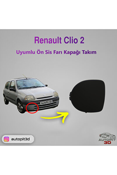 AutoPit 3D Renault Clio 2 (1998-2001) Uyumlu Sis Farı Kapağı Takım