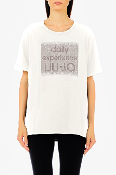 liu.jo Ekru Yazı Detaylı T-shirt