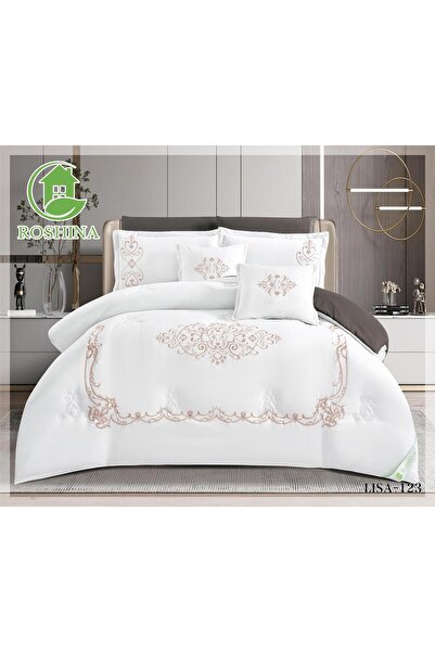 ROSHNA King size summer double bed sheet set, full filling, 8 pieces, comfort...