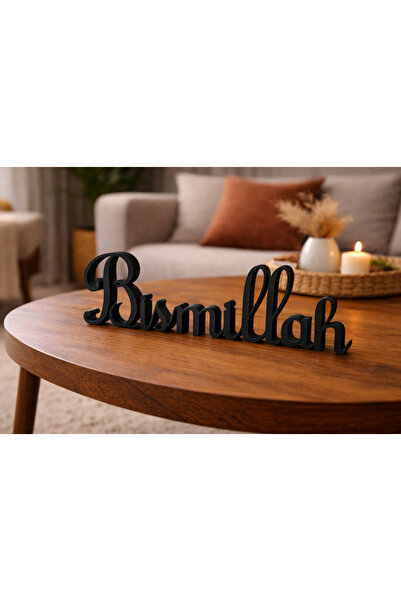 YAZAL3D Bismillah Dekor Yazısı, Modern Ev & Ofis Aksesuarı, Raf Süsü, Minimal...